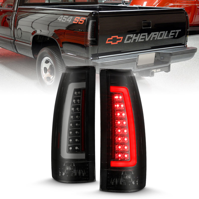 ANZO 1999-2000 Cadillac Escalade LED Taillights Black Housing Smoke Lens Pair - eliteracefab.com