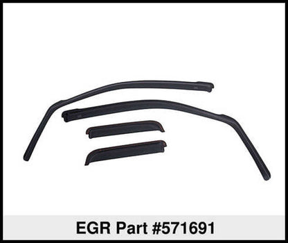 EGR 2019 Chevy 1500 Crew Cab In-Channel Window Visors - Dark Smoke EGR