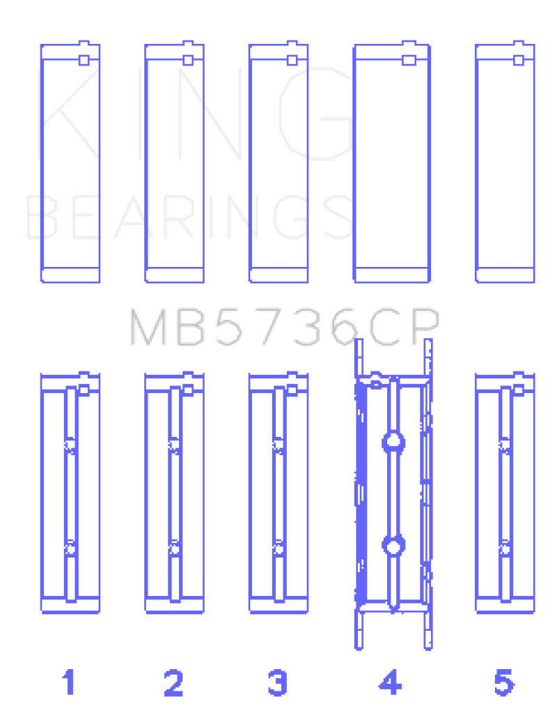 King Ford Powerstroke 6.0L/6.4L Diesel (Size +0.25mm) Crankshaft Main Bearing Set King Engine Bearings