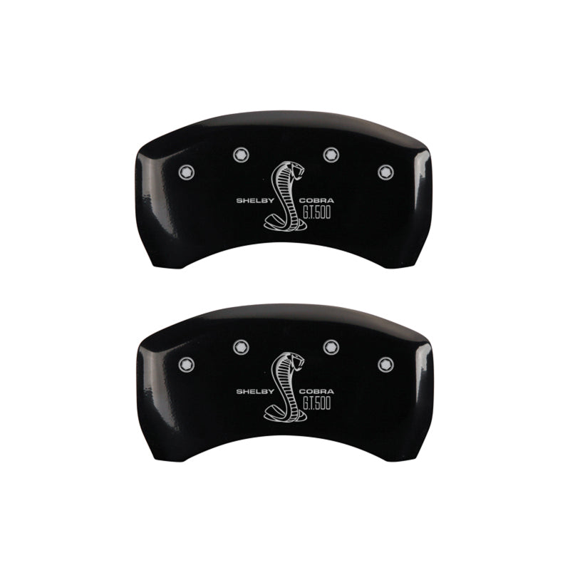 MGP Rear set 2 Caliper Covers Engraved Rear GT500 Shelby & Cobra Black finish silver ch - eliteracefab.com