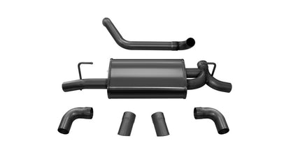 Corsa 18+ Jeep Wrangler JL 2.5in Dual Rear Turn Down Exit Black Sport Axle-Back Exhaust CORSA Performance