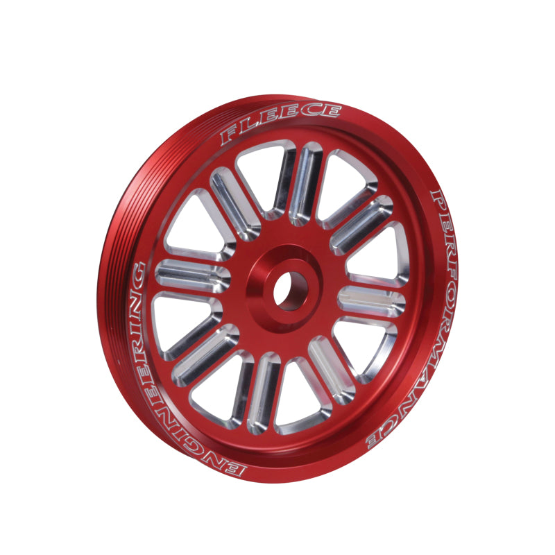 Fleece Performance Dodge Cummins Dual Pump Spoke Pulley (For Use w/ FPE Dual Pump Bracket) Red Fleece Performance