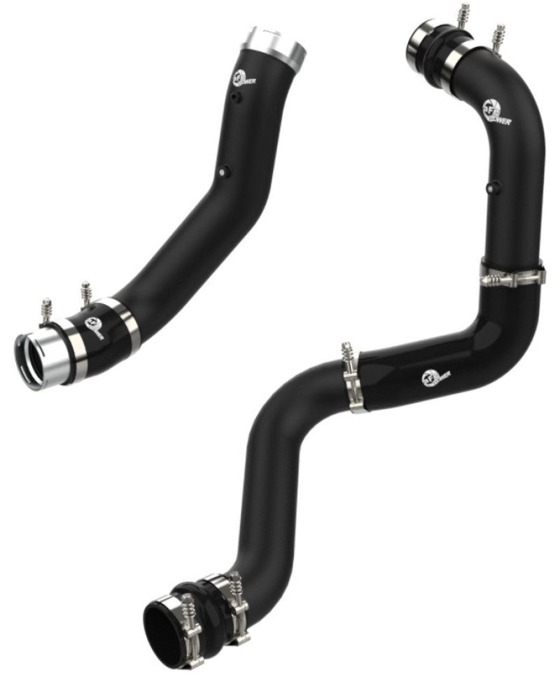 aFe BladeRunner Black 3in Aluminum Charge Pipe Kit 20-21 GM Diesel Trucks V8-6.6L (td) L5P - eliteracefab.com