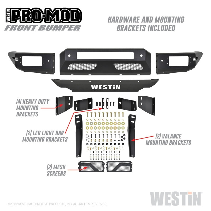 Westin 19-21 Ford Ranger Pro-Mod Front Bumper - Tex. Blk Westin