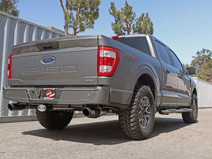 aFe Vulcan 3in 304 SS Cat-Back Exhaust 2021 Ford F-150 V6 2.7L/3.5L (tt)/V8 5.0L w/ Black Tips aFe