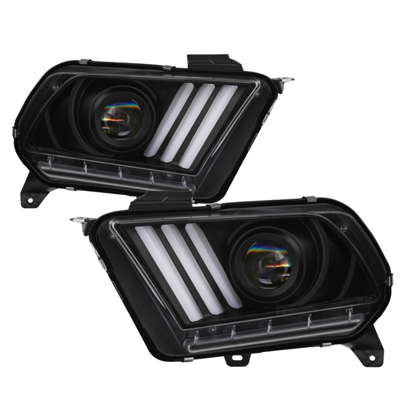 Spyder 13-14 Ford Mustang (HID Only) Projector Headlights w/Turn Signals - Blk PRO-YD-FM13HID-BK - eliteracefab.com