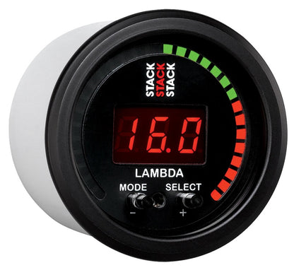 Autometer Stack Instruments 52mm Wideband Air-Fuel Ratio (LAMBDA) Gauge - Black - eliteracefab.com