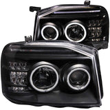 ANZO USA Nissan Frontier Projector Headlights W/ Halo Black Ccfl; 2001-2004