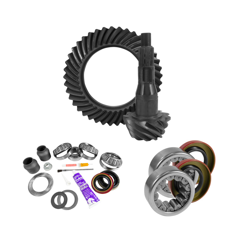 Yukon 9.75in Ford 3.55 Rear Ring & Pinion Install Kit 2.99in OD Axle Bearings and Seals Yukon Gear & Axle