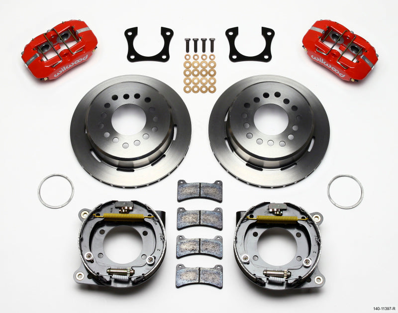 Wilwood Dynapro Low-Profile 11.00in P-Brake Kit - Red 58-64 Olds/Pontiac Ends 2.81in Offset Wilwood