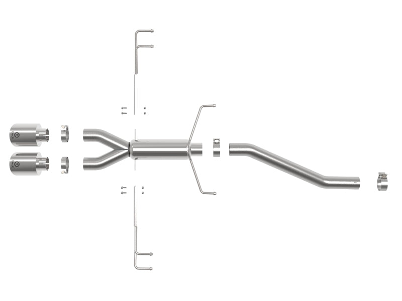 aFe Takeda 2.5in 304SS Axle-Back Exhaust System 17-19 Honda Civic Type R L4-2.0L (t) - Polished Tip aFe