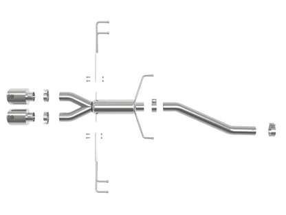 aFe Takeda 2.5in 304SS Axle-Back Exhaust System 17-19 Honda Civic Type R L4-2.0L (t) - Polished Tip aFe