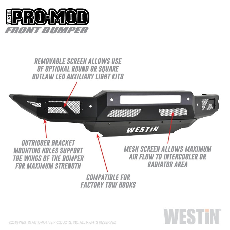 Westin 19-21 Ford Ranger Pro-Mod Front Bumper - Tex. Blk Westin