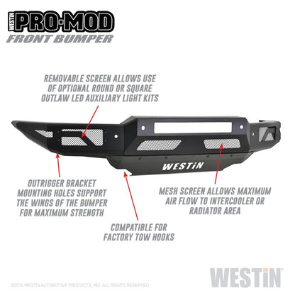 Westin 19-21 Ford Ranger Pro-Mod Front Bumper - Tex. Blk Westin