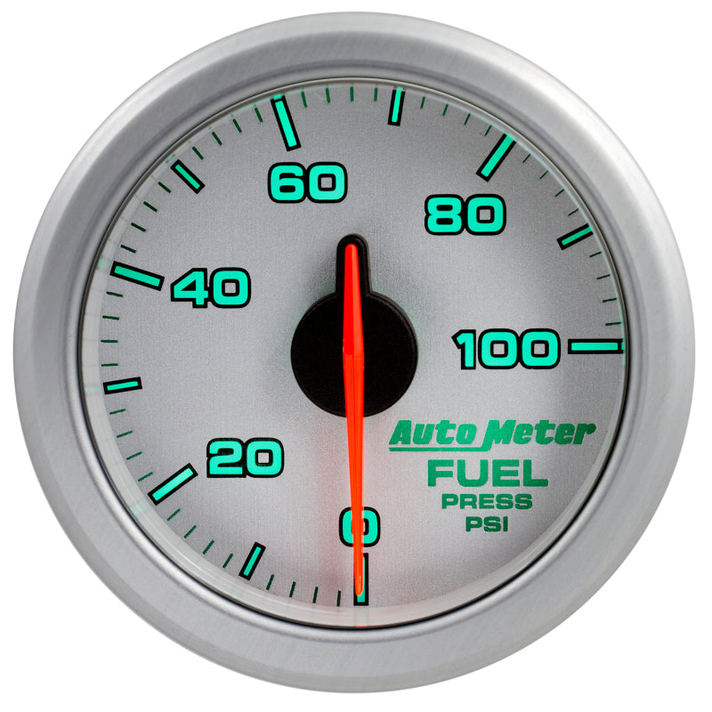 Autometer Airdrive 2-1/6in Fuel Pressure Gauge 0-100 PSI - Silver 9171-UL