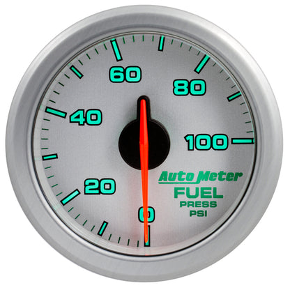 Autometer Airdrive 2-1/6in Fuel Pressure Gauge 0-100 PSI - Silver 9171-UL