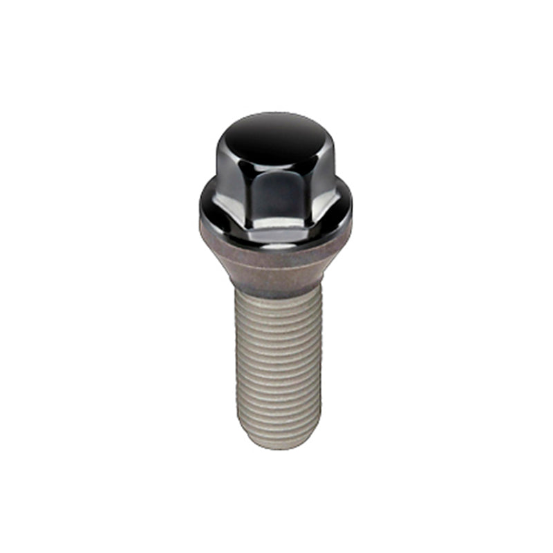 McGard Hex Lug Bolt (Cone Seat) M14X1.25 / 17mm Hex / 27.5mm Shank Length (Box of 50) - Black - eliteracefab.com