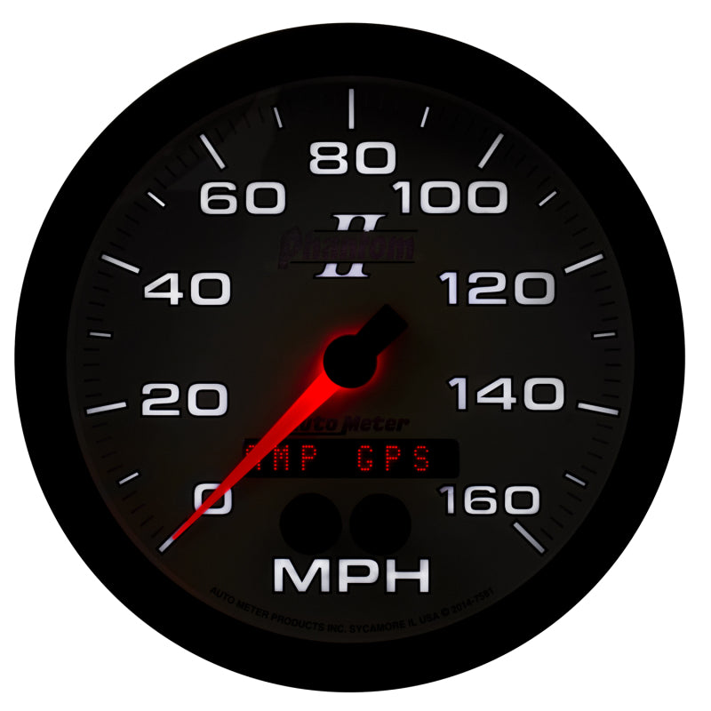 Autometer Phantom II 5in 0-140MPH In-Dash Electronic GPS Programmable Speedometer 7581