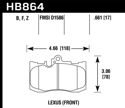 Hawk Performance HPS Front Brake Pads - HB864F.661 Hawk Performance