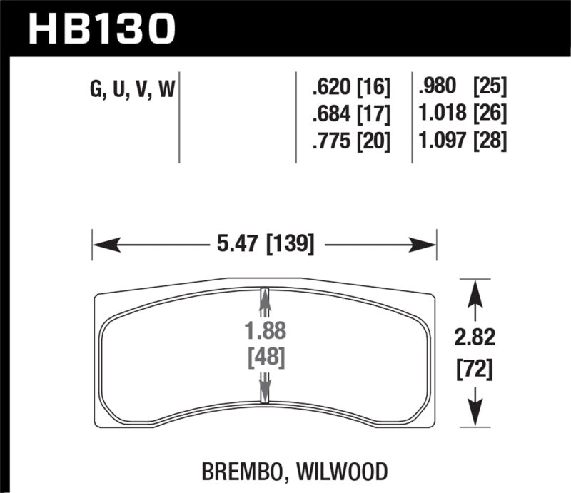 Hawk Performance DTC-70 Brake Pads - HB130U1.097 Hawk Performance