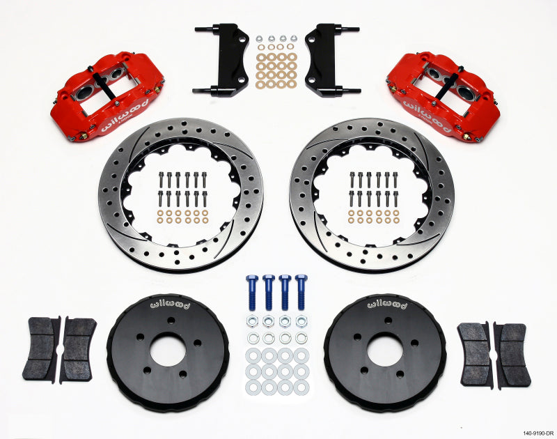Wilwood Narrow Superlite 6R Front Hat Kit 13.06in Drill Red Nissan 350Z/Fiti G35 Wilwood