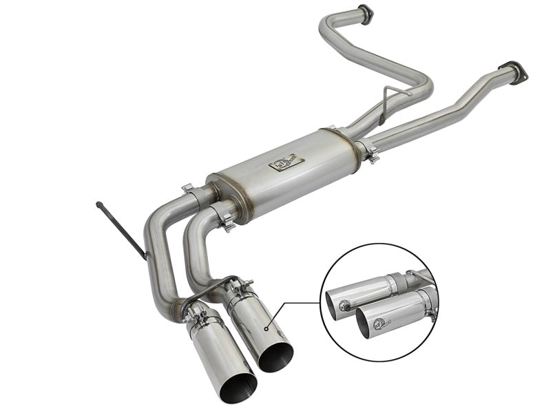 aFe POWER Rebel Series 2-1/2in 409 SS Cat Back Exhaust w/ Polished Tips 16-17 Nissan Titan V8 5.6L aFe