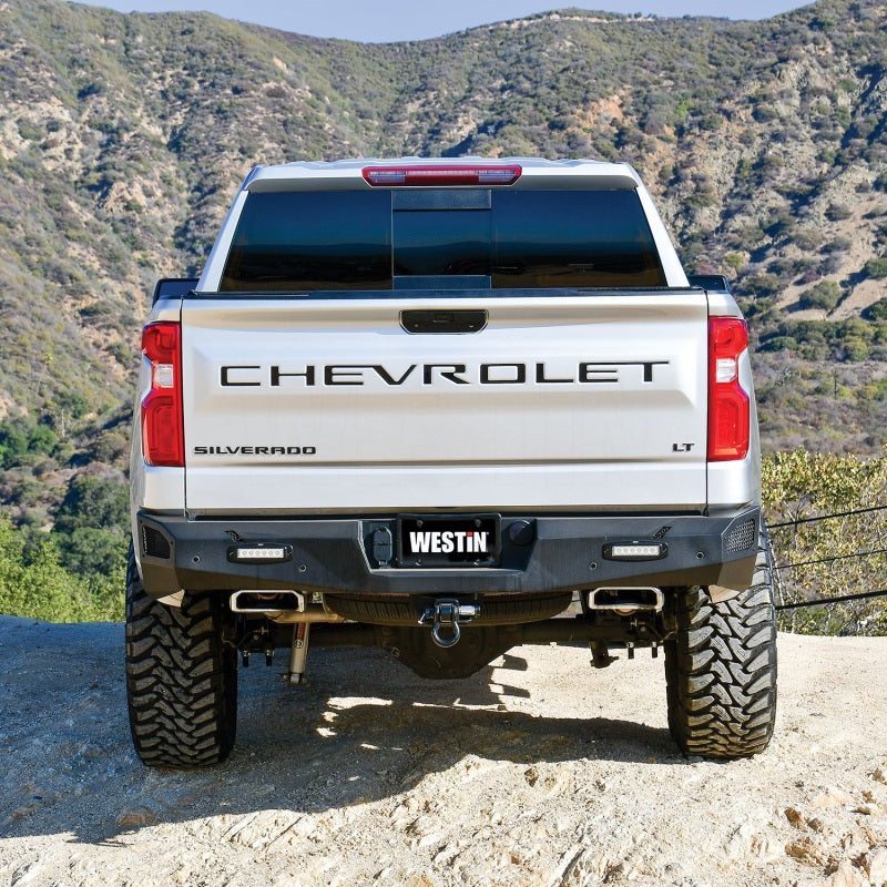 Westin 19-20 Chevy Silverado 1500 Pro-Series Rear Bumper - Textured Black - eliteracefab.com