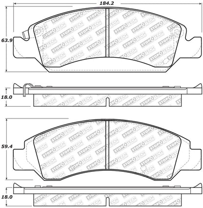 StopTech Street Select Brake Pads - Front/Rear - eliteracefab.com