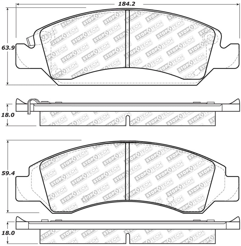 StopTech Street Select Brake Pads - Front/Rear - eliteracefab.com