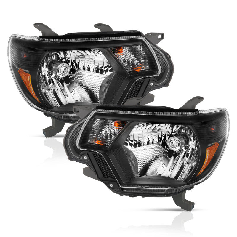 ANZO 2012-2015 Toyota Tacoma Crystal Headlights Black - eliteracefab.com