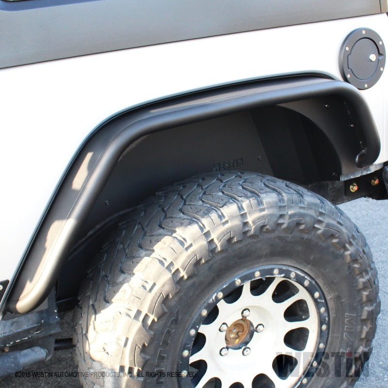 Westin 07-18 Jeep Wrangler JK Inner Fenders - Rear - Textured Black - eliteracefab.com