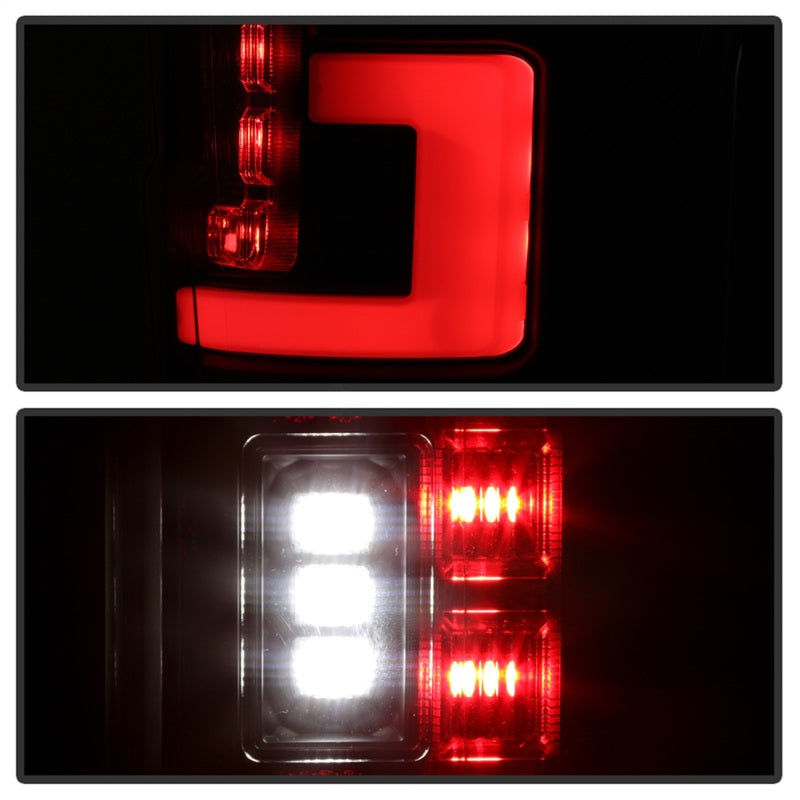 Spyder 17-18 Ford F-250 SD (w/Blind Spot Sensor) LED Tail Lights - Blk (ALT-YD-FS17BS-LED-BK) - eliteracefab.com