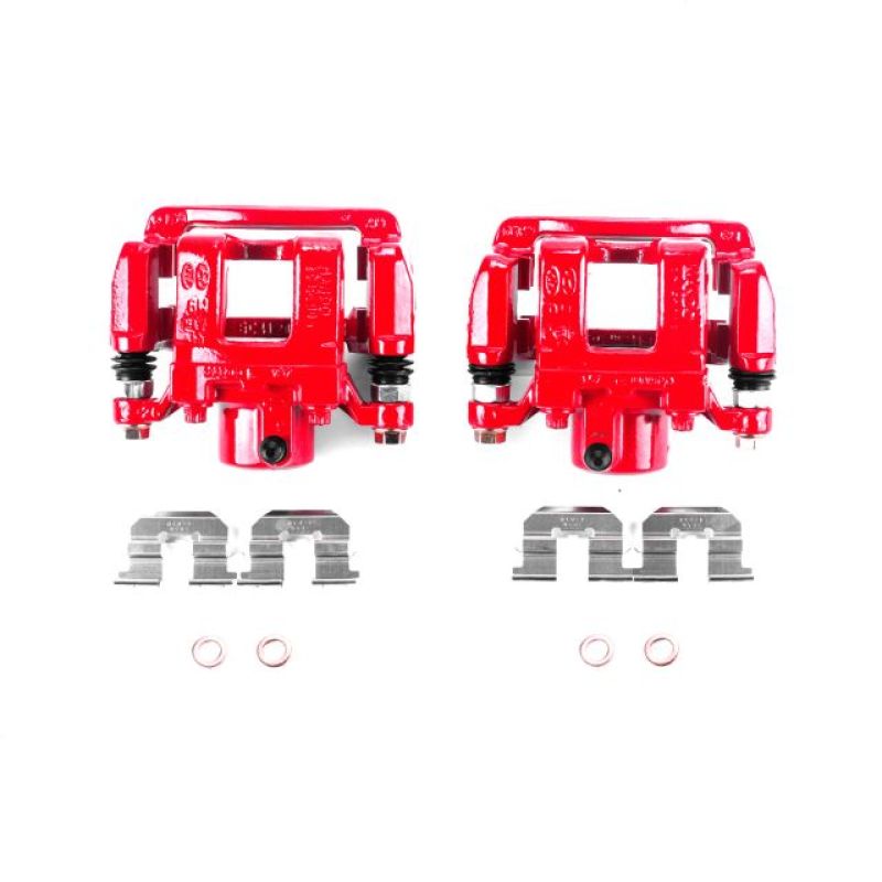 Power Stop 11-15 Hyundai Sonata Rear Red Calipers w/Brackets - Pair PowerStop