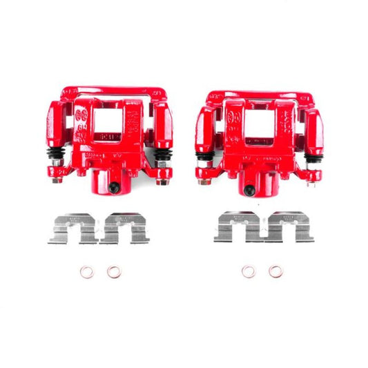 Power Stop 11-15 Hyundai Sonata Rear Red Calipers w/Brackets - Pair PowerStop