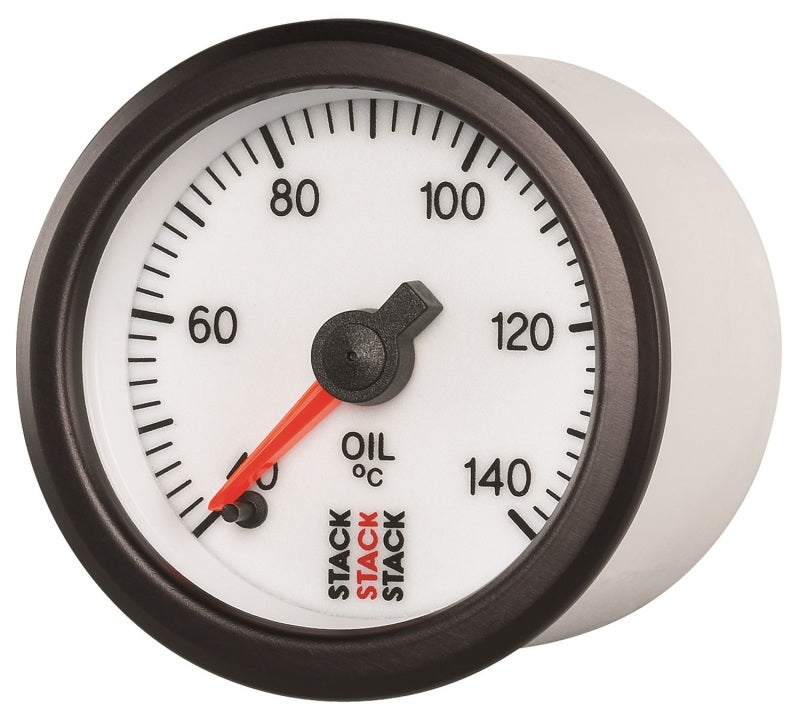 Autometer Stack 52mm 40-140 Deg C 1/8in NPTF Male Pro Stepper Motor Oil Temp Gauge - White