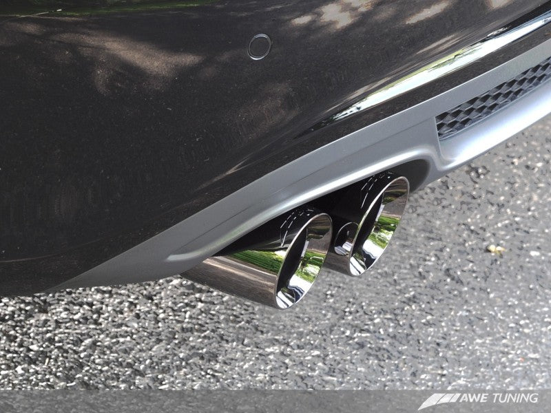 AWE Tuning Audi B8 A4 Touring Edition Exhaust - Single Side Diamond Black Tips - eliteracefab.com