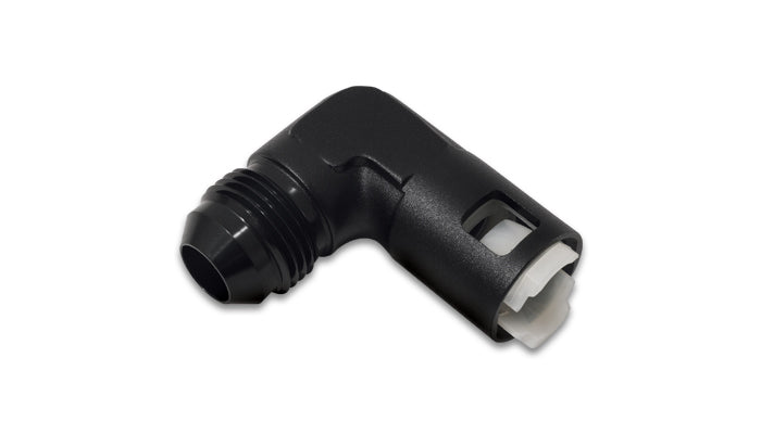 Vibrant 90 Degree Aluminum AN to Female Quick Connect -8AN - 0.375in Hose Size - eliteracefab.com