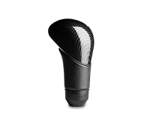 Load image into Gallery viewer, Momo Shadow Shift Knob - Black Airleather, Carbon Effect Insert - eliteracefab.com