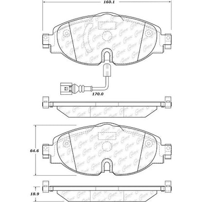 CENTRIC POSIQUIET 15-16 AUDI A3 FRONT BRAKE PADS, 105.17600 - eliteracefab.com