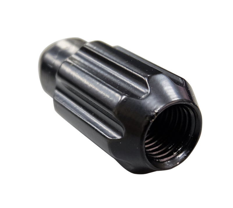 NRG 500 Series M12 X 1.5 Bullet Shape Steel Lug Nut Set - 21 Pc w/Lock Key - Black - LN-LS500BK-21