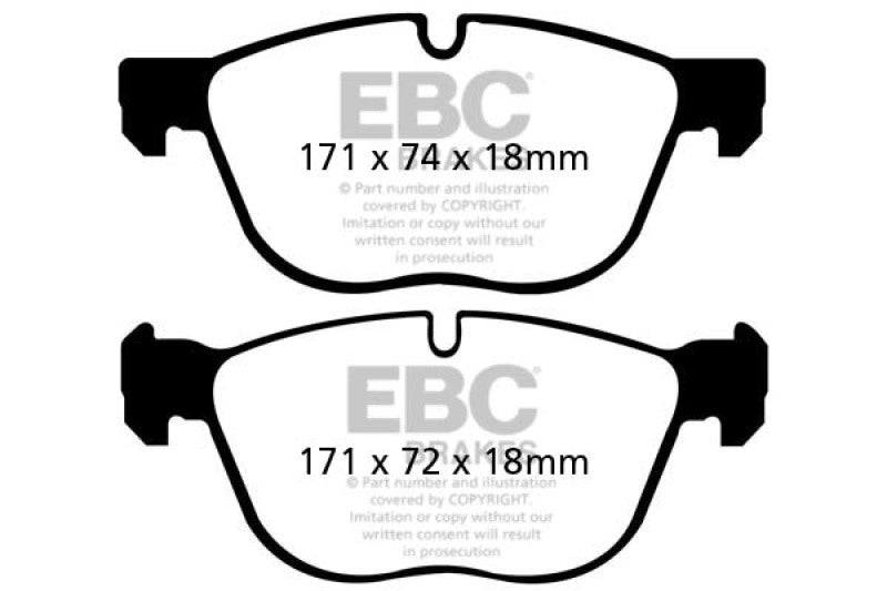 EBC 07-10 BMW X5 3.0 Greenstuff Front Brake Pads - eliteracefab.com