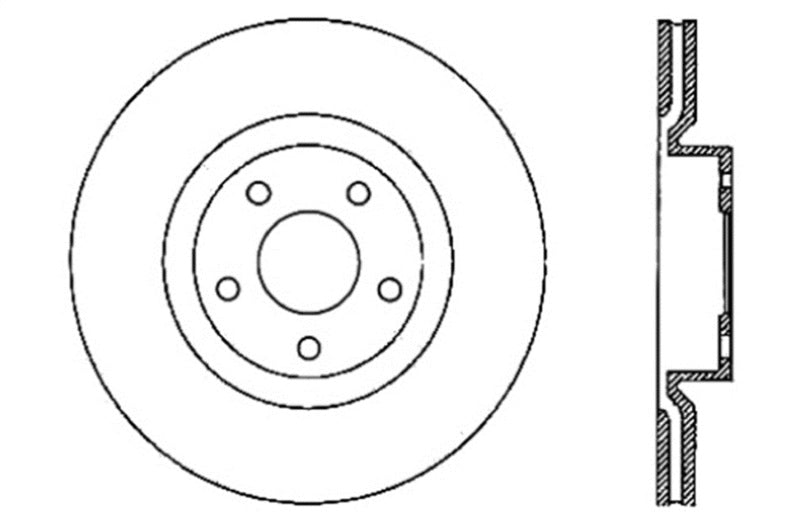 StopTech Power Slot 05-07 Cadillac XLR / 06-09 Chevy Corvette Front Right Drilled & Slotted Rotors - eliteracefab.com