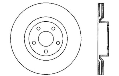 StopTech Power Slot 05-07 Cadillac XLR / 06-09 Chevy Corvette Front Right Drilled & Slotted Rotors - eliteracefab.com