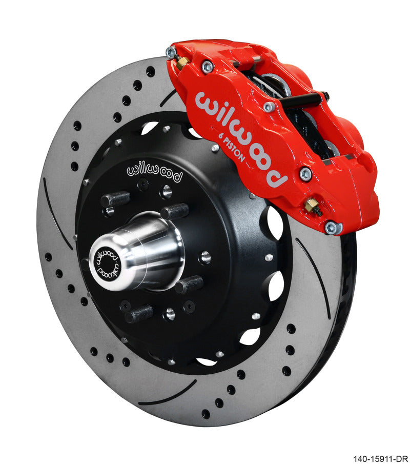 Wilwood Narrow Superlite 6R Front Big Brake Kit 14.00in SRP Drilled and Slotted Rotor - Red Wilwood