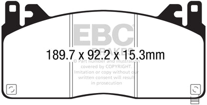 EBC 15-17 Ford Mustang Shelby GT350/GT350R Yellowstuff Front Brake Pads - eliteracefab.com
