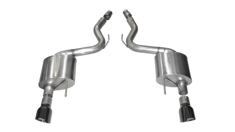 Corsa 2015 Ford Mustang GT 5.0 3in Axle Back Exhaust, Black Dual 4.5in Tip *Sport* - eliteracefab.com