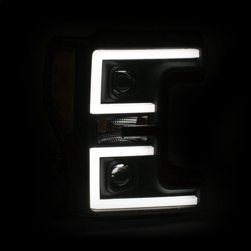 ANZO LED Headlights 17-18 Ford F-250 Super Duty Plank-Style L.E.D. Headlight Black (Pair) - eliteracefab.com