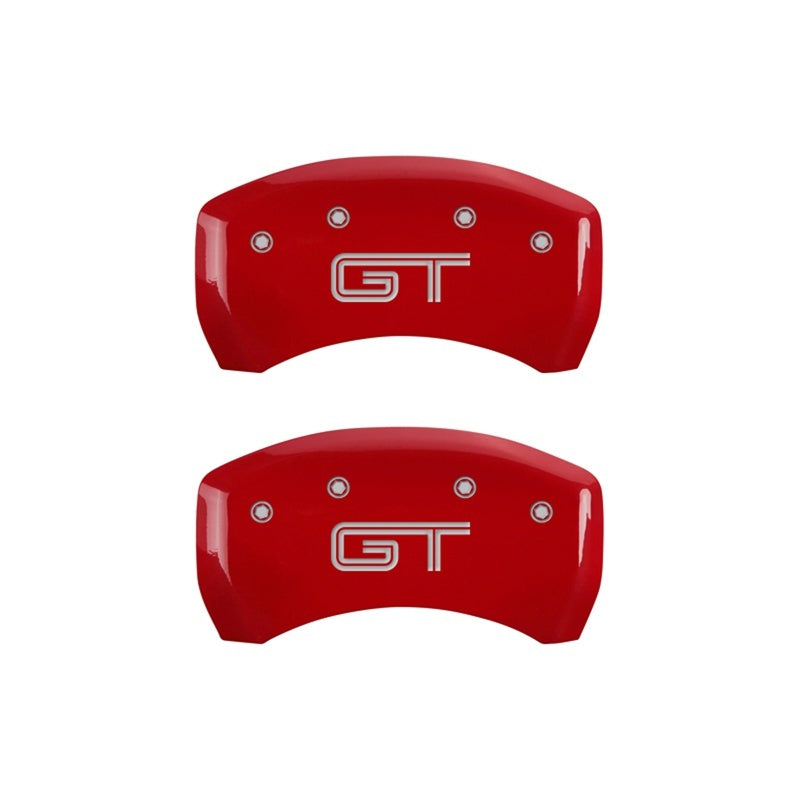MGP Rear set 2 Caliper Covers Engraved Rear S197/GT Red finish silver ch MGP