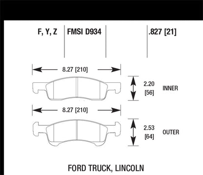 Hawk 03-06 Ford Expedition / 03-06 Lincoln Navigator LTS Street Front Brake - eliteracefab.com