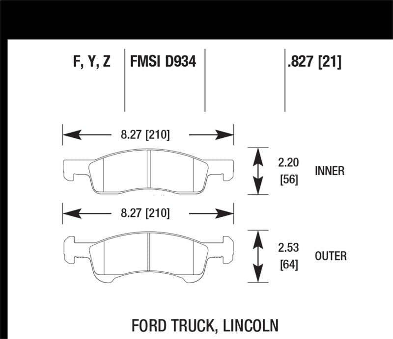 Hawk 03-06 Ford Expedition / 03-06 Lincoln Navigator LTS Street Front Brake - eliteracefab.com